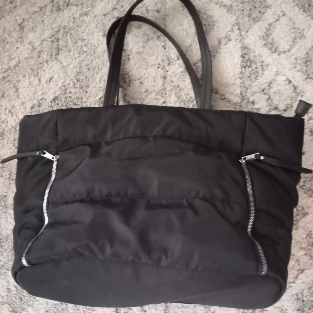 Dunnes Stores Large Black Puffer Bag Tote